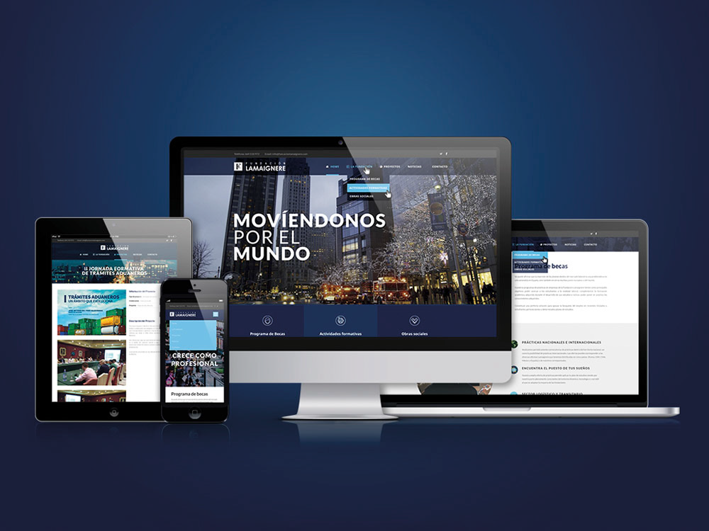 Ejemplo de diseño web profesional para empresa de logística, optimizado para móvil.