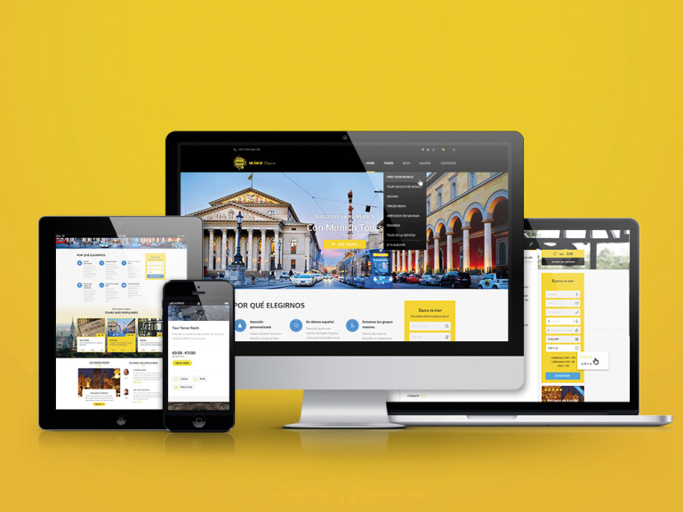 Diseño web para estudio de arquitectura y cultura, responsive en todos los dispositivos.